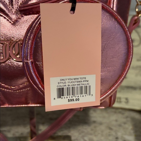 NWT Juicy Couture Pink Metallic Handbag with Coin Pouch PLUS INC SnakeCrossbody - Picture 4 of 10